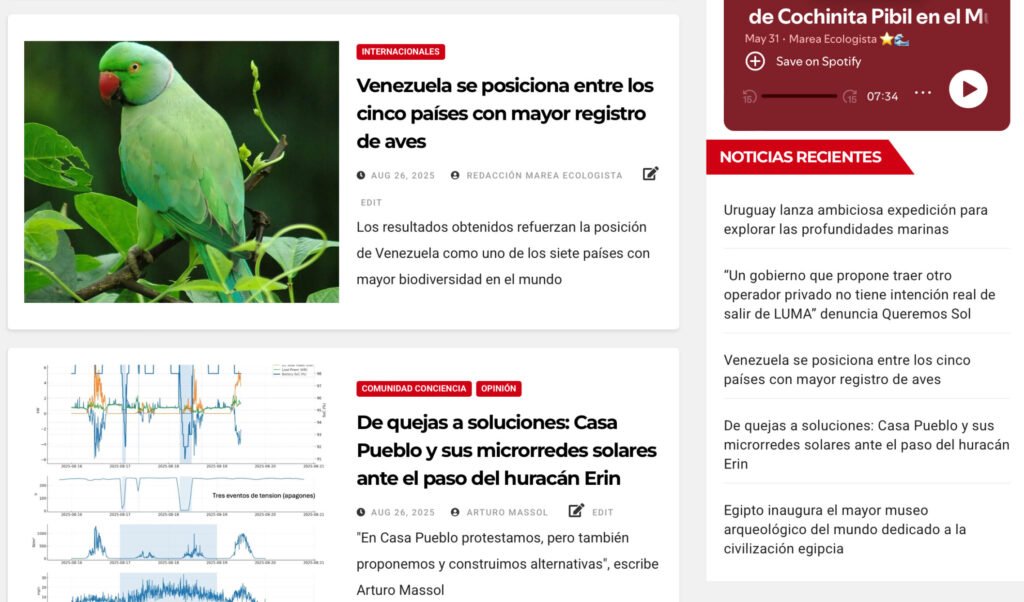 Screenshot Mea Ecologista