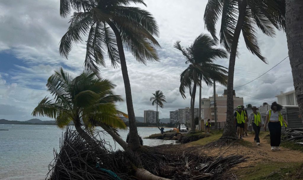 Estudiantes de la Escuela Graduada de Planificación durante una visita de campo en Luquillo, mientras hacían el estudio | Foto suministrada: Universidad de Puerto Rico, recinto de Río Piedras