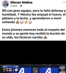 Captura de pantalla de la página de Facebook del senador Eliezer Molina. 17 de agosto 12:59 A.M.